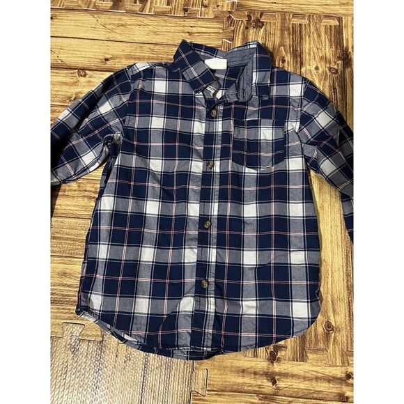 Crazy 8’s Boys Plaid Button Down Shirt 5T - Picture 3 of 5
